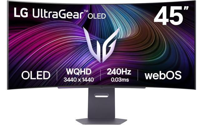 LG 45GX90SA-B UltraGear™ 45” OLED WQHD Curved Gaming Monitor – 240 Hz, 0.03 ms, G-SYNC Compatible, FreeSync Premium, webOS